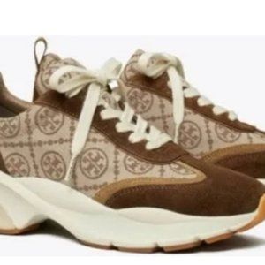 Tory Burch T Monogram Good Luck Trainer Sneakers Hazel